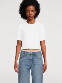 Short-Sleeve Slub Sweater