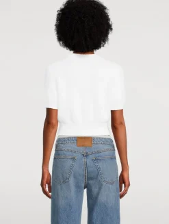 Short-Sleeve Slub Sweater