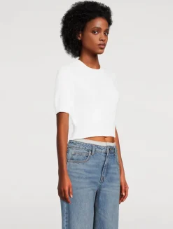 Short-Sleeve Slub Sweater