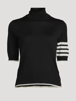 Short-Sleeve Turtleneck Sweater