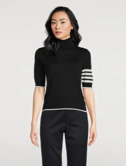 Short-Sleeve Turtleneck Sweater