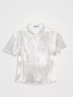 Short-sleeved Satin Shirt