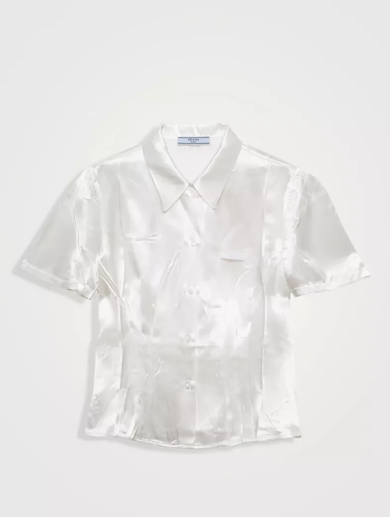 Short-sleeved Satin Shirt