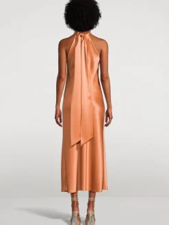 Sienna Satin Halter Dress