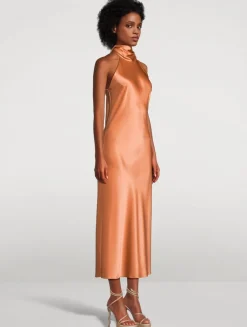 Sienna Satin Halter Dress