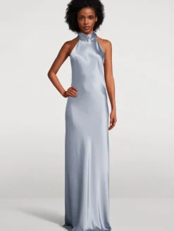 Sienna Satin Halter Gown