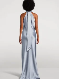 Sienna Satin Halter Gown