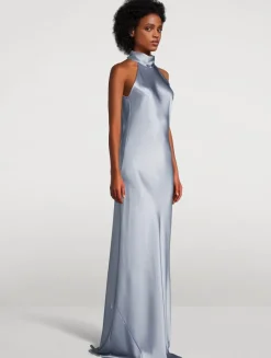 Sienna Satin Halter Gown