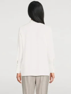 Silk Cowlneck Blouse