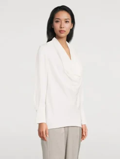 Silk Cowlneck Blouse