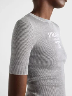 Silk Crew-neck Sweater With Logo