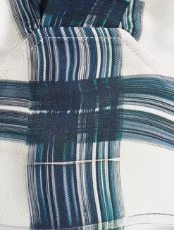 Silk Dress In Stylized Tartan Print