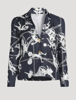 Silk Jacket In Olympic Constellation Print