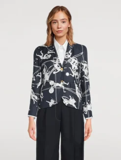 Silk Jacket In Olympic Constellation Print