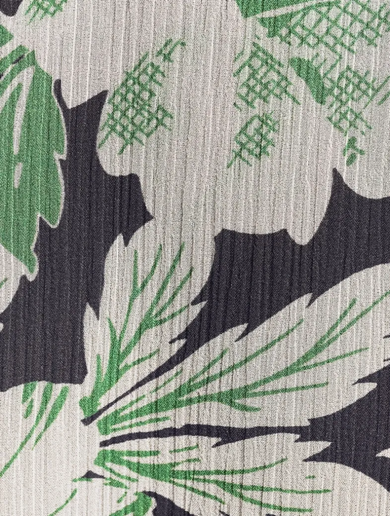 Silk Long-Sleeve Shirt In Hibiscus Floral Print