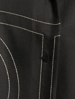 Silk Pajama Shirt In Monogram Print