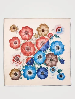 Silk Scarf In Anemone Print