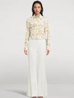 Silk Shirt In Balmain Chains Print