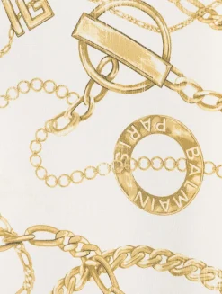 Silk Shirt In Balmain Chains Print