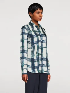 Silk Shirt In Tartan Print