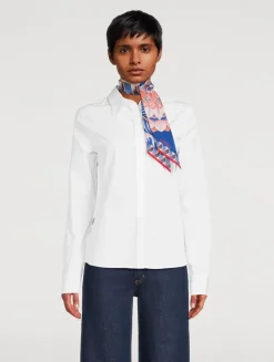 Silk Skinny Scarf In Giada Print