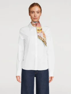 Silk Skinny Scarf In Giada Print