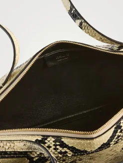 Simona Snakeskin-Embossed Leather Shoulder Bag