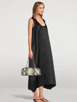 Simona Snakeskin-Embossed Leather Shoulder Bag