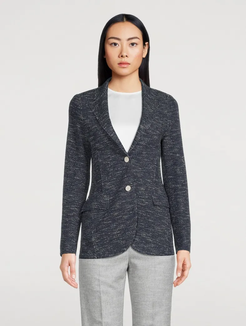 Single-Breasted Unlined Knit Blazer