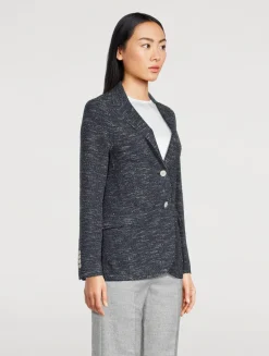Single-Breasted Unlined Knit Blazer
