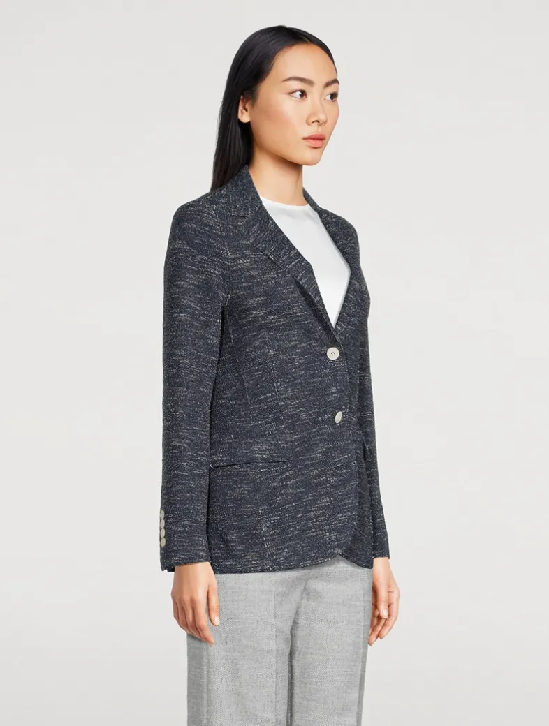 Single-Breasted Unlined Knit Blazer