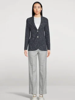 Single-Breasted Unlined Knit Blazer