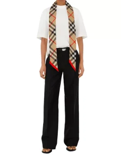 Skinny Check Silk Scarf