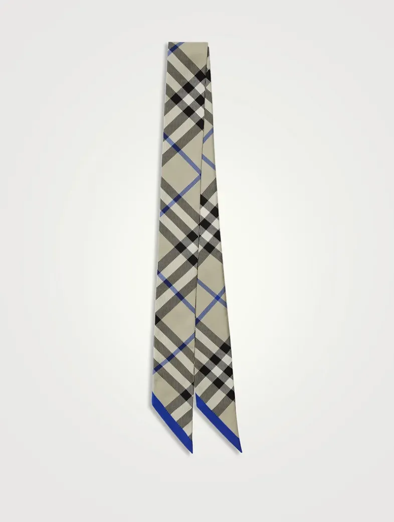 Skinny Check Silk Scarf