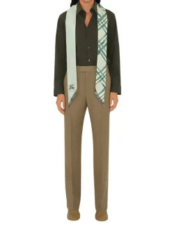 Skinny Reversible Check Silk Scarf