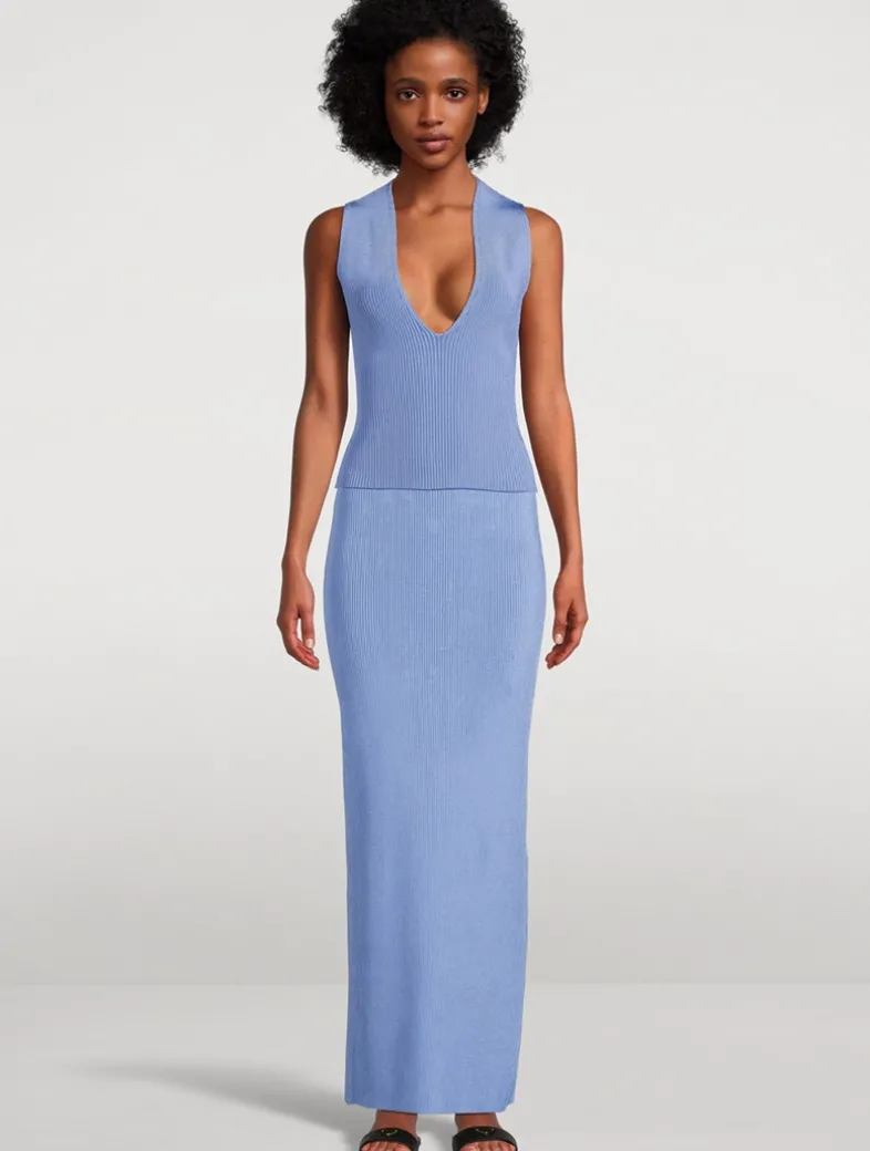 SKIRT 02 Ribbed Column Skirt