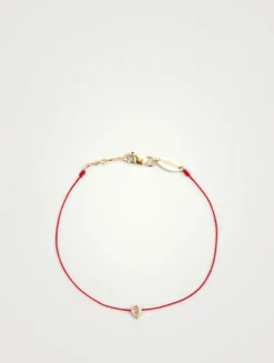Sky Drop 18K Gold String Bracelet With Diamond