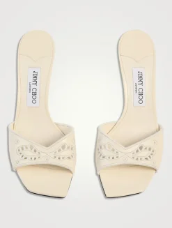 Skye Embroidered Leather Mules