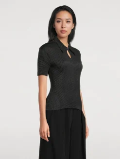 Sleek Pleats Polo Shirt