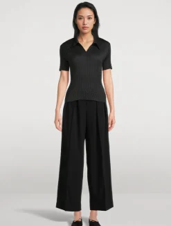 Sleek Pleats Polo Shirt