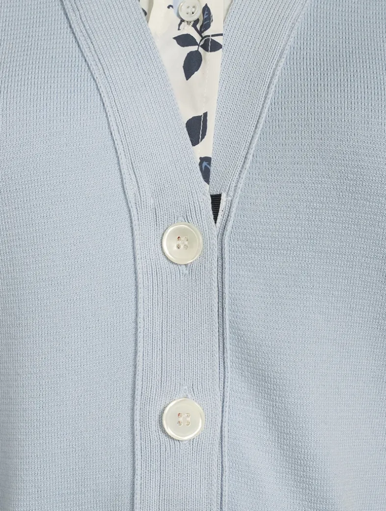 Sleeveless Cardigan With Shirt In Floral Print