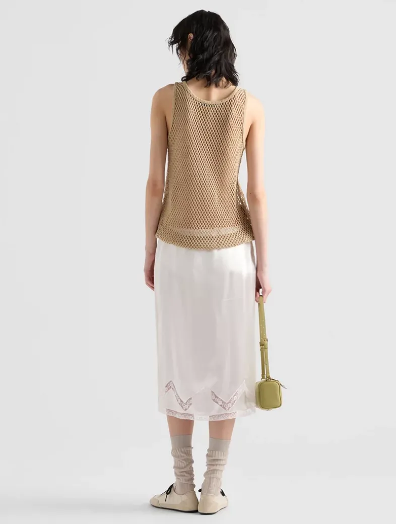 Sleeveless Cotton Mesh Top