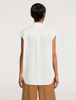 Sleeveless Shirt In Stripe Print