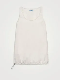 Sleeveless Technical Pongé Mini-dress