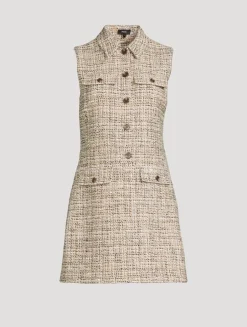 Sleeveless Tweed Shift Dress