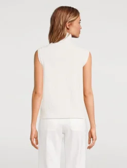 Sleeveless Wool Cashmere Turtleneck
