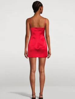 Sliced Silk Mini Dress