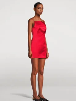 Sliced Silk Mini Dress