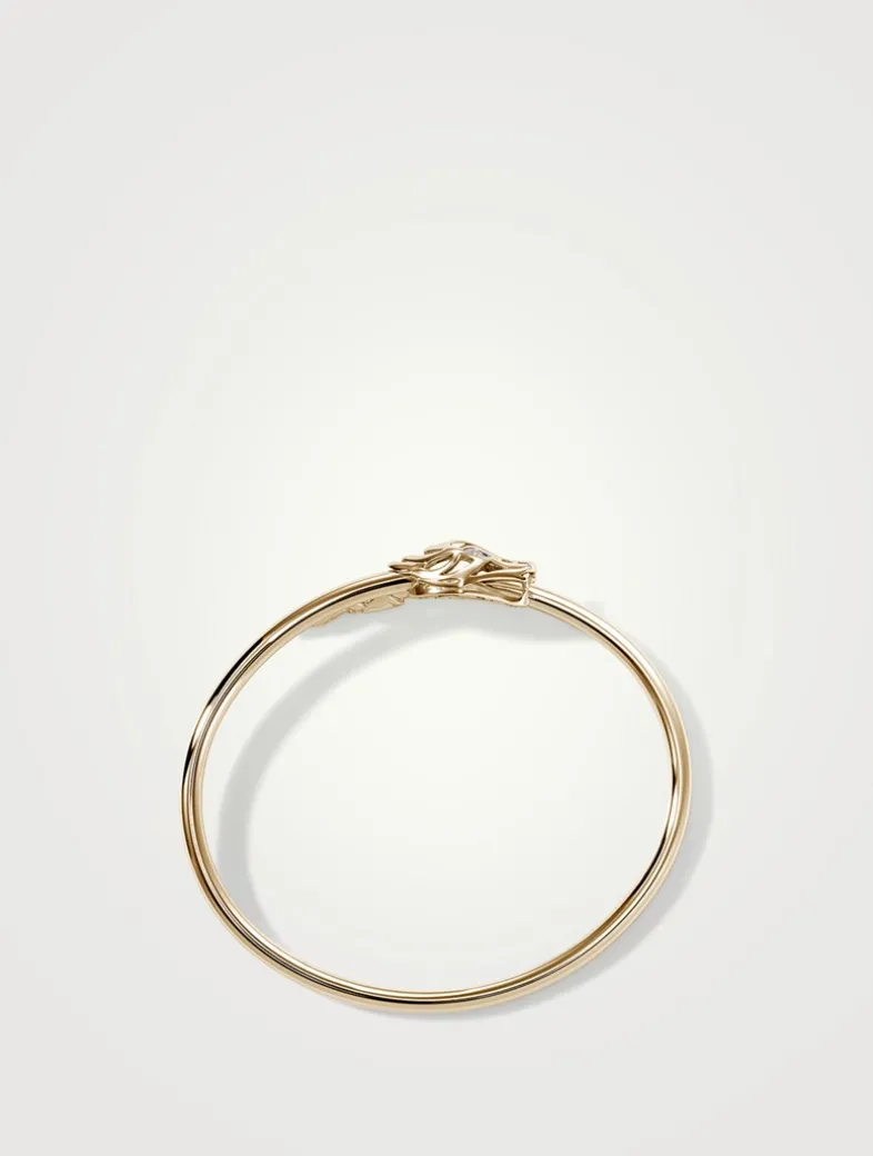 Slim Naga Cuff Bracelet With Pavé Diamonds