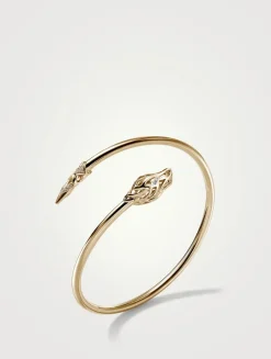 Slim Naga Cuff Bracelet With Pavé Diamonds